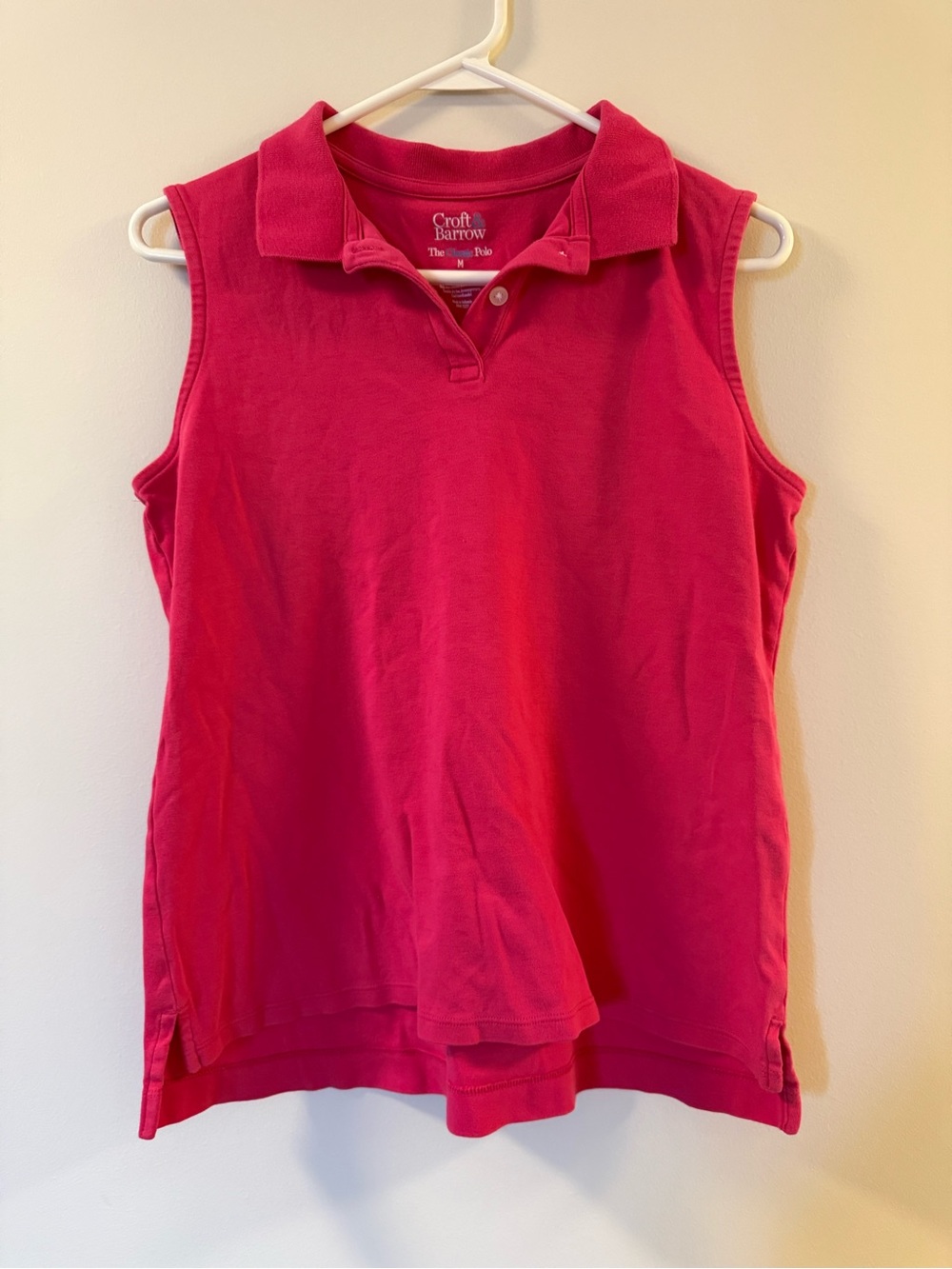 croft & barrow Sleeveless Polo Tank Top - Hot Pink